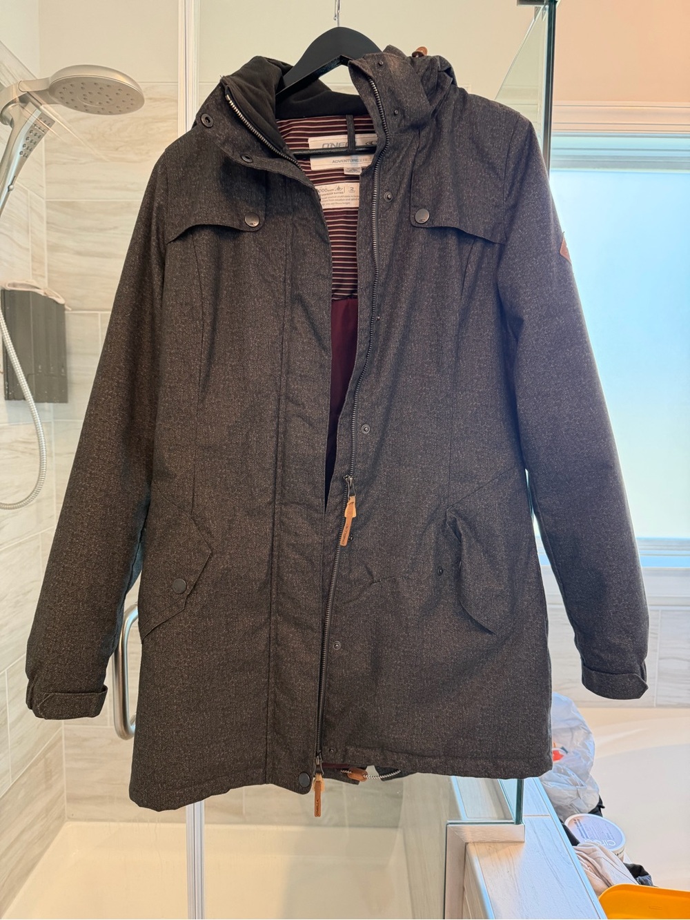 O’Neill -Dark Heathered Brown Hooded Parka Jacket
